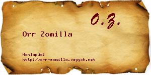Orr Zomilla névjegykártya